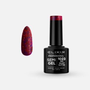 Ημιμόνιμο βερνίκι 8ml – #1023 (Red Velvet Glitter)