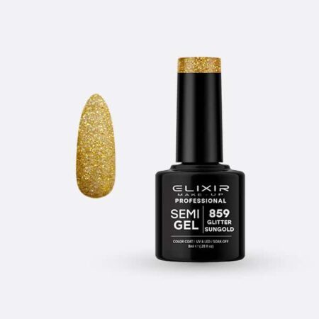 Ημιμόνιμο βερνίκι 8ml – #859 (Glitter Sungold)