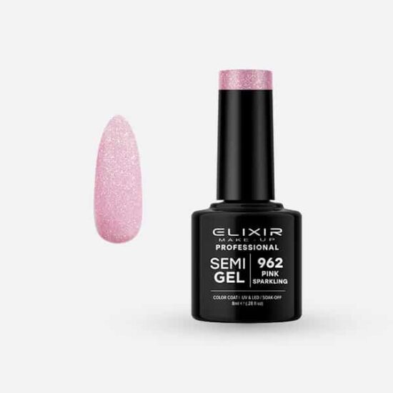 Ημιμόνιμο βερνίκι 8ml – #962 (Pink Sparkling)